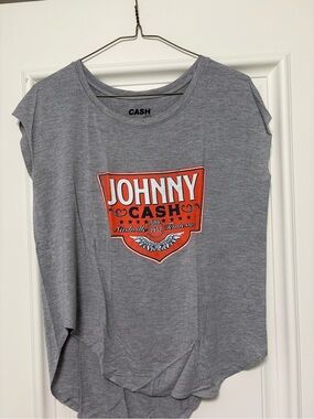 Ash Gray Johnny Cash Graphic Tee